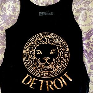 Crop Tank Detroit Hustles Harder Black with Logo